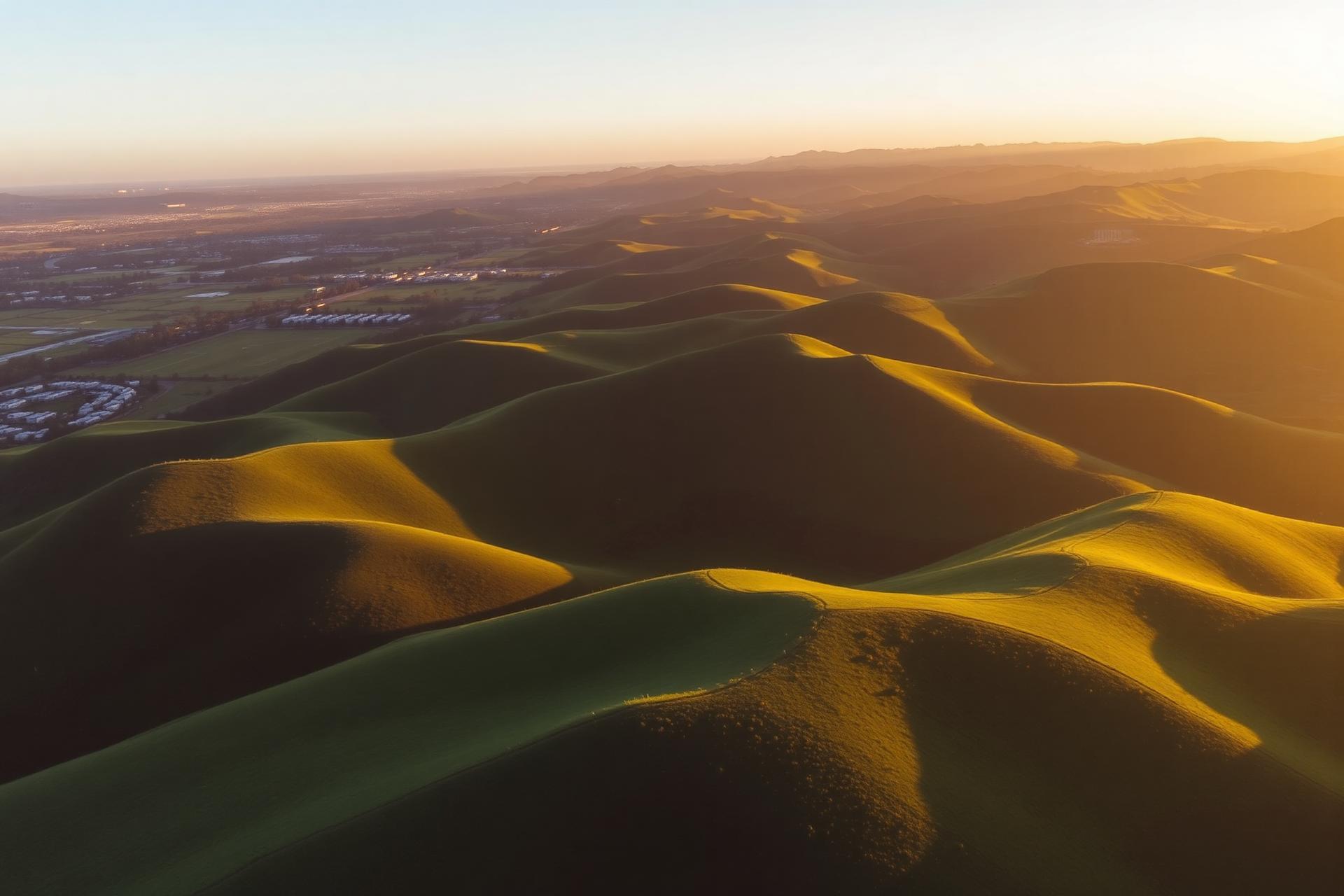 Vista aérea de Marau ao entardecer